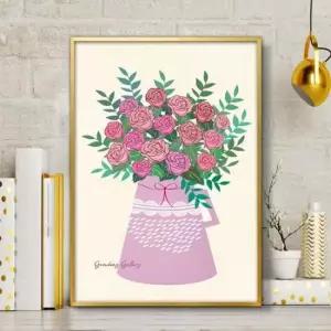 북유럽인테리어 북유럽 꽃그림 액자 A3 VASE7