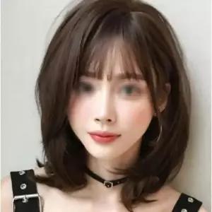 단정 통가발 인모 단발 머리 여성 사이즈조절 여신