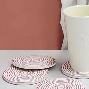 붉은회오리잔받침세트 828KWH80 집중되는 회오리컵홀더