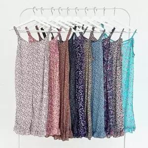 까실이 어깨 두줄 끈원피스 SD250709 롱 원피스 원피스 여성 여름 S 브이넥