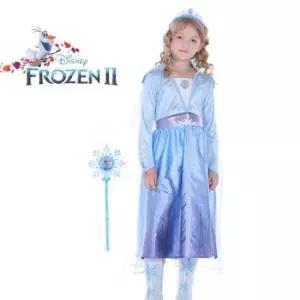 재롱잔치의상 겨울왕국2 엘사 클래식 코스튬 여아파티의상 왕관 봉