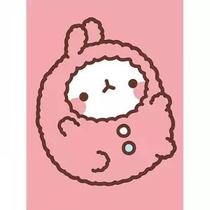 TBZ 몰랑 분홍 토끼옷 몰랑이 보석십자수 액자세트 15x20