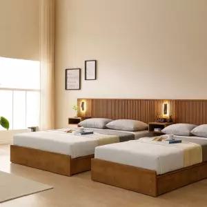 보루네오 템바 트윈 원목수납침대 SS+SS+센터조명1개(독립스프링) DB4060