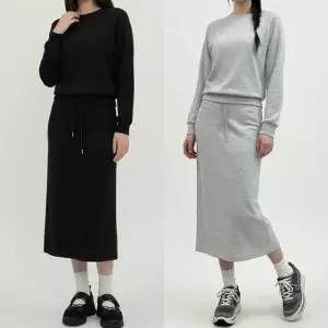 여성 소프트 트레이닝 맨투맨 롱스커트 세트