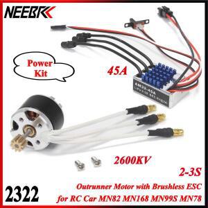 NEEBRC 2322 2600KV 아웃러너 모터 AM32 45A 1 12 RC 자동차 크롤러 몬스터 MN99S MN168 모델 업그레이드