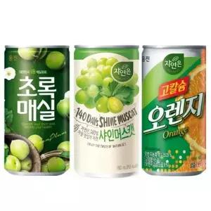 웅진 초록매실180ml (30캔)+샤인머스켓180ml(30캔)+고칼슘오렌지180ml (30캔) (총90캔)