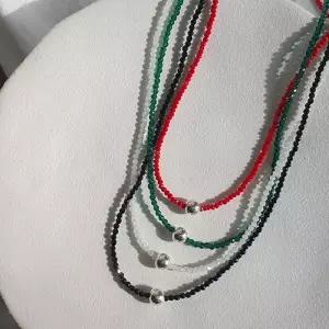 [옷자락]여자 비즈 진주 실버볼 레이어드 데일리 목걸이