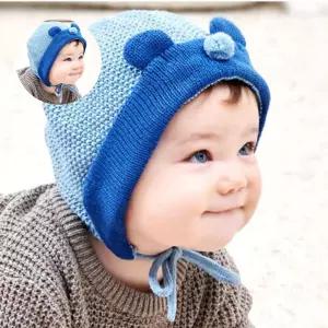 모모프렌즈 아기 보넷 곰돌이 니트 모자 유아