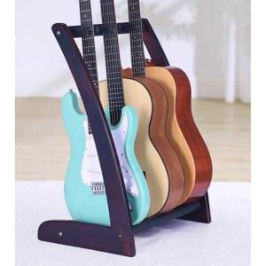 원목 통기타 거치대 수직 정리 3단 바이올린 걸이 기타랙 기본형 월넛 스탠드