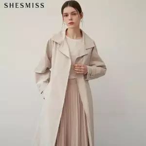 [쉬즈미스][쉬즈미스(SHESMISS)] 미니멀 히든버튼 벨티드 트렌치코트 (택가격 428000