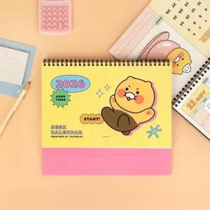 카카오 2026 춘식이 베이직 탁상 캘린더 옐로우 (1개입) 귀여운 심플
