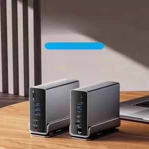 12in1 수직형 USB 컴퓨터 어댑터 확장 랜포트 멀티허브 스테이션