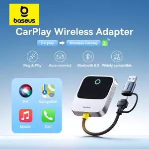 Baseus 무선 CarPlay 어댑터에 유선 자동 연결 자동차 지능형 시스템 플러그 앤 플레이 Bluetooth Smart