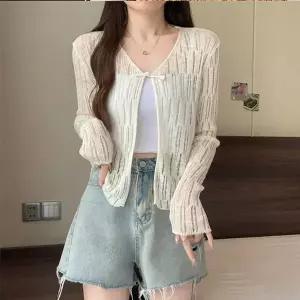 여성 데일리 시스루 레이온 루즈핏 가디건 TDN0004
