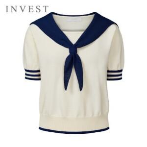 [인베스트] 세일러 카라 크롭 니트_IN5M1KT2251