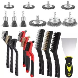 레몬로드 20세트 녹 제거용 탄소강 와이어 브러시 드릴용 나일론용 휠 황동 스테인리스 가정용 청소 용품