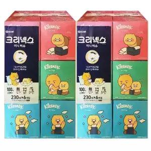 크리넥스 미니 각티슈 디럭스 230매 6개입, 2개 미용 카카오티슈