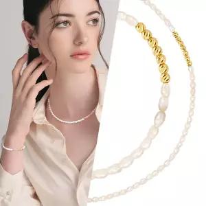 [골드피아] 14K 리얼진주 다이아컷팅볼 목걸이/팔찌