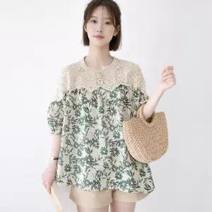 [S.페이지플린] 모티브레이스나염블라우스_S5BBL011C