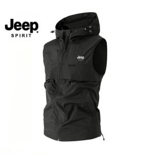 JEEP 지프 아웃 조끼 나일론 후드조끼 반집업 바람막이