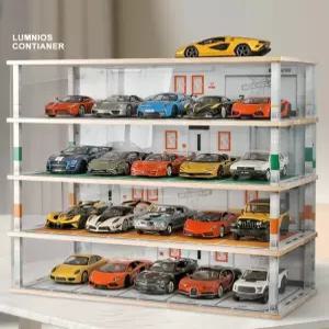 1:18 4층 자동차 주차장 모델 다이캐스트 미니어처카 피규어 진열장 주차타워 파킹스토리지