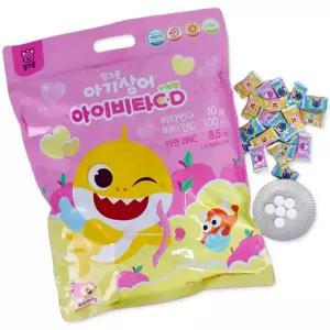 핑크퐁 아기상어 아이비타 C,D+Zn 1000정 어린이 자일리톨 캔디