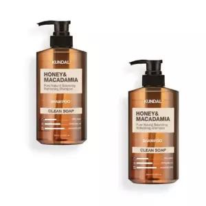 쿤달 허니 앤 마카다미아 네이처 샴푸 클린솝 500ml x 2개 촉촉한 향기로운 헤어케어