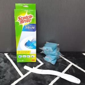 3M 스카치 브라이트 크린스틱 키트/변기세척솔/화장실청소솔/스틱/막대/크리너/세제함유/스카치브라이트