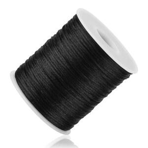 Kblick 블랙 나일론 스트링 코드 - 1MM 91.4m(100야드) 끈, 팔찌 제작용 스트링, 브레이드 장식 랜야드 실, 공예용 주얼리 실 클레이 비즈 코드, 마크라메 새틴