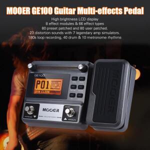 MOOER GE100 기타 멀티 이펙트 프로세서 이펙트 페달(루프 레코드 튜닝 탭 템포 리듬 스케일 및 코드 레슨