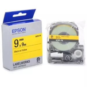 ( EPSON) 라벨테이프 9mm ( SC9Y 노랑 검정)/테이프/스티커/앱손/정품/사무/다양/프린트/테잎/용지/라벨지