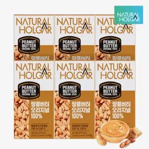 네츄럴올가 무첨가 무가당 땅콩버터 오리지널 100 스틱 200g 6개