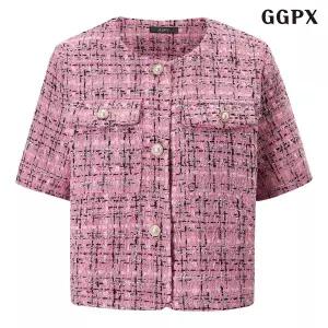 [롯데백화점]지지피엑스 클래식 라운드넥 트위드 반팔 자켓 (GQBJK002D)