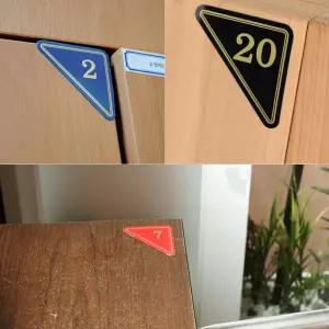 학교 신발장 책상 자리 사물함 스티커 삼각 번호표 옷장 락커룸 락카 사우나 식당 테이블 번호 락카함 스티