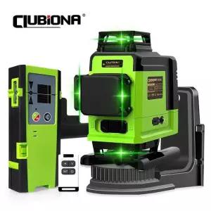 레이저레벨기 전자식 Clubiona 전문가용 코어 바닥 천장 리모컨 4D 16 라인 그린 레이저 레벨 5000mah 리튬