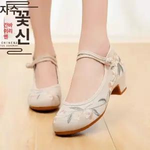 여성 키높이 통굽 한복 계량 구두 신발 단화