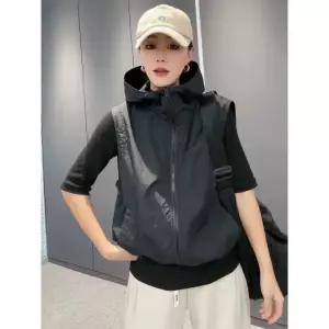 여성 바람막이 슬림 후드 조끼 민소매 집업 SH815 재킷 봄 가을