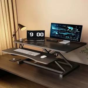 높이조절 모니터 리프트 스탠딩 받침대 2단 데스크 와이드 높은 테이블 행거