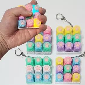 혼합 LED 불빛 고양이발 9구 냥발 키캡키링 딸깍이 키보드 클리커 키캡꾸 키홀더 폰키링 어린이날선물