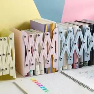 길이 조절 책꽂이 다용도 접이식 사무실 자바라 책꽂이 스틸 받침대 수납함 확장형 보관함 정리함 북엔드