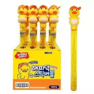 [생활] 스틱 비누 12개 해피덕 비눗방울 오리 카메라 놀이 버블건 비눗방울건 버블 대형