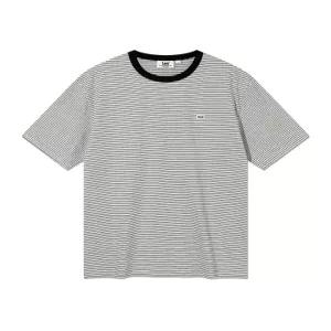 LEE 스트라이프 라벨 반팔 티셔츠 블랙 LE2602ST27 BK