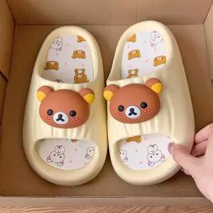 리락쿠마 슬리퍼 캐릭터슬리퍼 귀여운 거실 사무실 편안한 데일리 신발