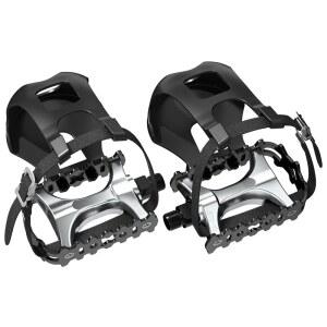 자전거 페달, 토 케이지 및 스트랩이 있는 등급 스핀 로드 바이크, 펠로톤, 마운틴 바이크 & MTB, 넓은 신발을 위해 설계된 클립 실내 실외 자전거에 이상적입니다