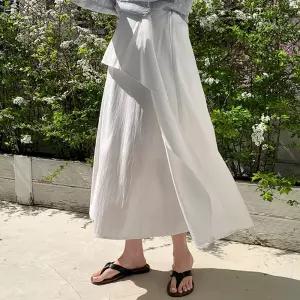 [코코블랑] 언발 레이어 롱 밴딩 스커트
