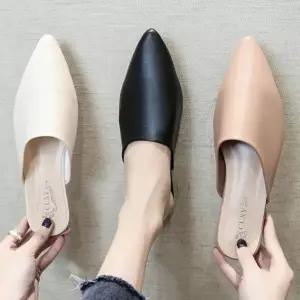 여자 데일리 사무실화 3컬러 뽀족코 뮬 슬리퍼