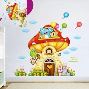 ( )포인트벽지 퍼즐빅버섯집 아이방스티커 스티커벽지 월스티커 아이방꾸미기