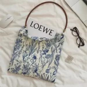 (타입 블루)여성 여자 여행 나들이 빈티지 꽃무늬 에코백 크로스백 가벼운 천 가방 블루