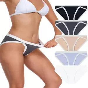안리키 모달 속옷 하이컷 여성용 팬티 전체 커버 슈퍼소프트 프렌치 힙스터 레그 오프닝 5팩