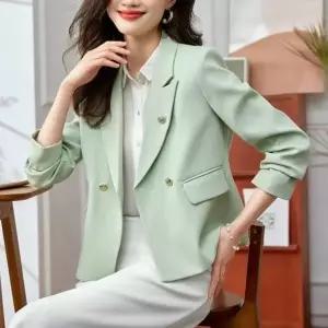 [하프클럽/옷자락]여자 노치드 라펠 뒷버튼 숏 트위드 자켓